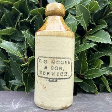 F. G Moore A Son Norwich Old Ginger Beer Bottle Vintage Kitchen Stoneware