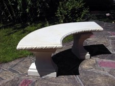Stone Garden Bench Curved Bench Cream Stone Bench Garden Chair Garden Seat