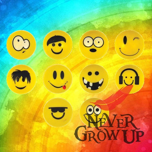 Yellow emoji face bouncy balls - yellow,