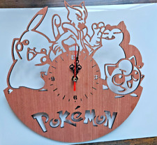 Pokemon Clock Laser Cut, Quartz, Gift, Home, Bedroom, Children, Fans, Cards,
