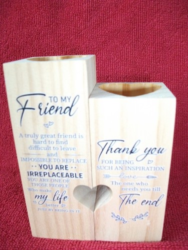 Wooden heart shaped candle - wooden,