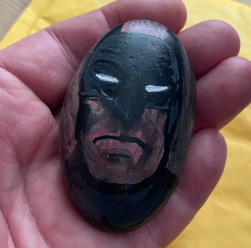 Painted rock art batman - art, dc