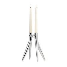 Kartell - Abbracciaio Chrome Candlestick - By Philippe Starck