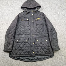 Barbour Jacket Womens Uk Size 14 Absorber Parka Quilted Hooded Coat USA 10