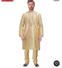Kacery Men's  Indian Designer Dupin  Kurta Pajama Ethenic Outfit