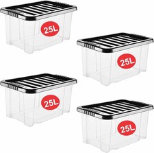 4 X 80L Large Plastic Storage