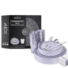 175pcs Disposable Dinnerware