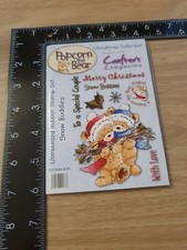 Popcorn The Bear Rubber Stamps -  Christmas Collection Snow Buddies