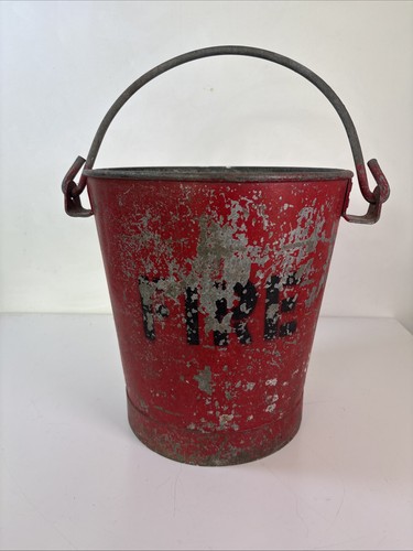 Vintage red galvanised fire - vintage,