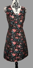 Red Herring Short Jacquard Floral Flare Dress BNWT Size 12