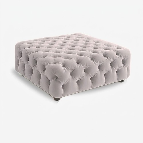 Diamond tufted velvet ottoman - diamond,