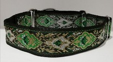 Martingale Dog Collar Green White Gold Greyhound Lurcher Saluki Whippet Pod