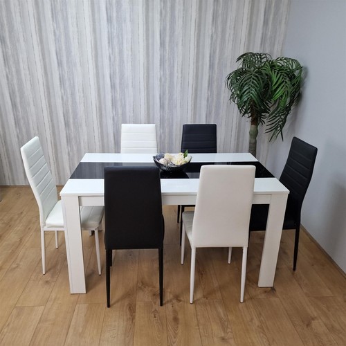 Dining white black - white, wood
