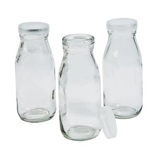 Clear Glass Milk Bottles with
