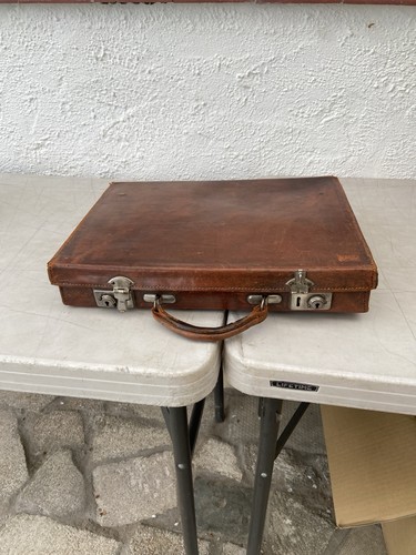 Leather briefcase vintage - leather,
