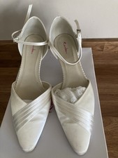 Rainbow Club satin Wedding Court Shoes In White Ivory