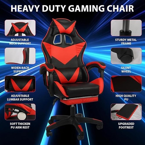 Gaming chair with footrest - gaming,