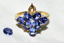 9ct Gold AAA Tanzanite Cluster