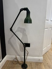 Vintage Mek Elek Industrial Machinists Anglepoise Lamp Large Green Enamel 