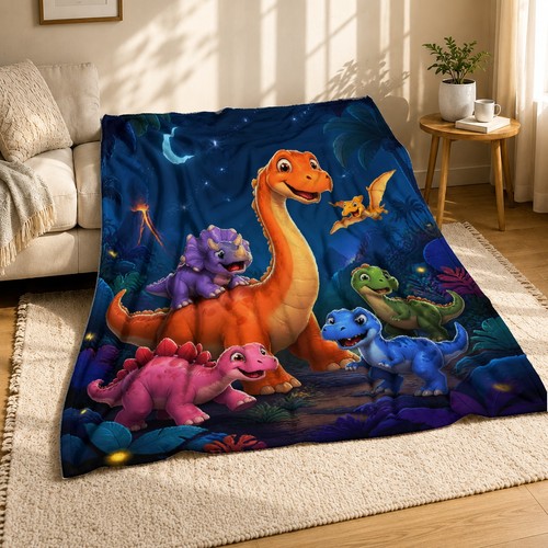 Dinosaur night jungle coral - night,