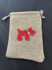  HESSIAN GIFT bag Scottie dog