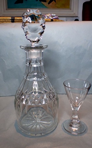 Antique glass decanter - antique,