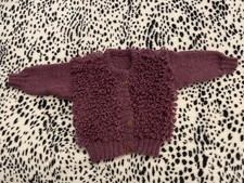 baby knitted  loopy  cardigan. 12-18 months  100% wool 