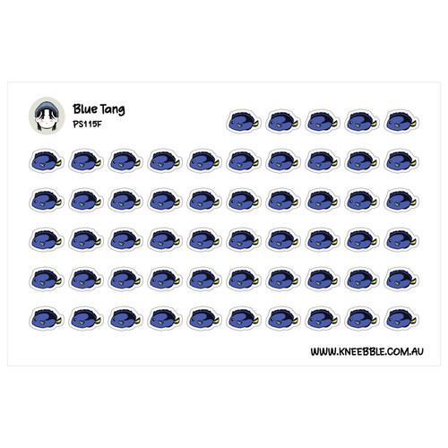 Blue tang fish stickers - blue,