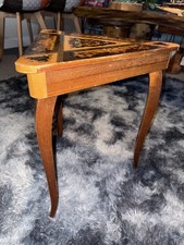 Triangle Musical Jewelry Box Table Italian Marquetry Vintage Inlaid  sewing box