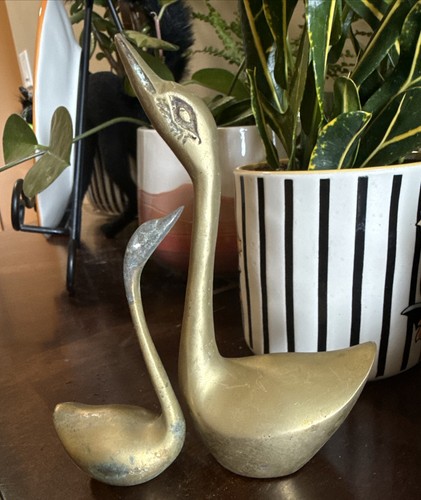 Vintage brass swan - vintage, goose