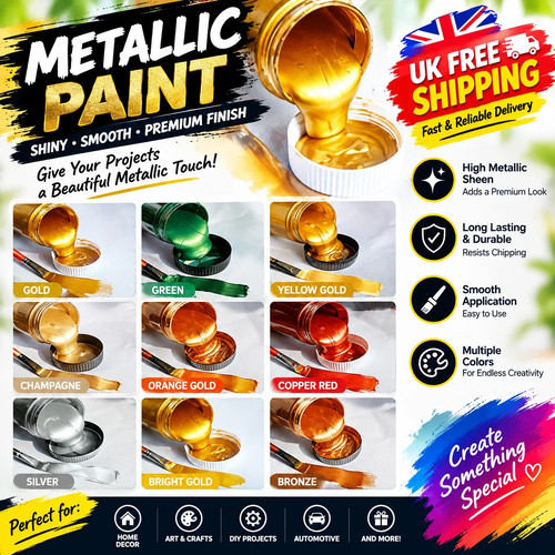 60ml gold metallic acrylic - 60ml,gold,