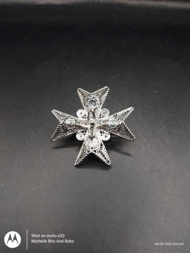 Silver filigree maltese cross - silver,