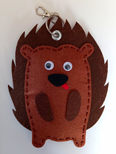 Brown felt hedgehog animal - brown,