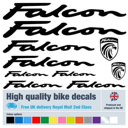 Falcon bike decals labels with