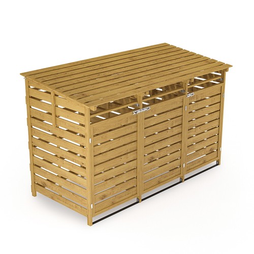 Outdoor wooden wheelie bin - outdoor,