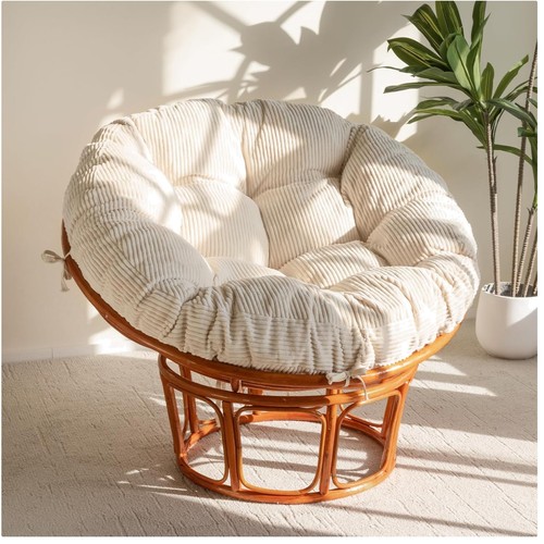 Overstuffed corduroy papasan - overstuffed,