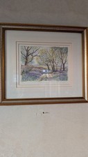 Bluebell Wood Landscape. Angela Fielder Framed LE Signed Print Bluebell Wood