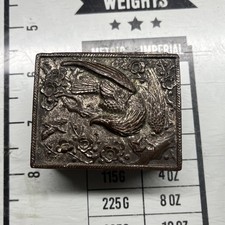 Japanese Antimony Repoussé Metal Box, Birds, Cherry Blossom