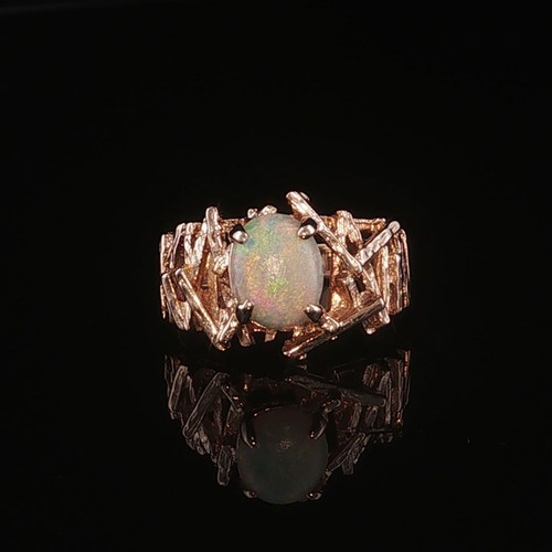 Vintage 9ct gold opal ring - gold,