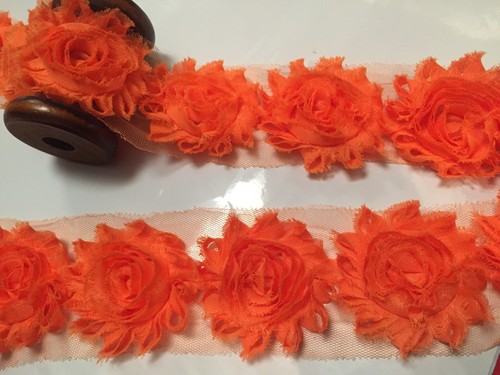 Flower lace trim frayed - flower,