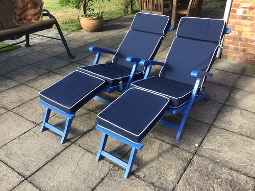 Pair steamer chairs - chairs, with