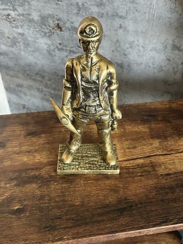 Vintage solid brass coal - solid,