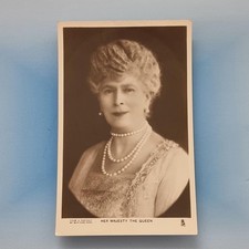 British Royalty Postcard C1930 Real Photo Queen Mary Marcel Wave & Pearls