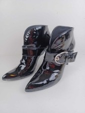 Russell & Bromley High Heel Ankle Boots UK 5.5 Black Patent Leather Pointed Toe