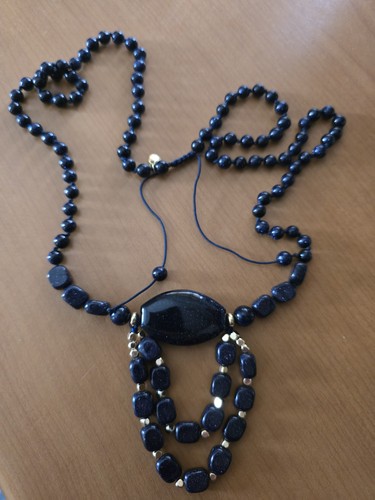 Lola rose necklace - necklace, blue