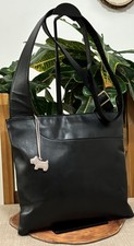 Radley large black   Leather Handbag Crossbody Messenger Bag vgc