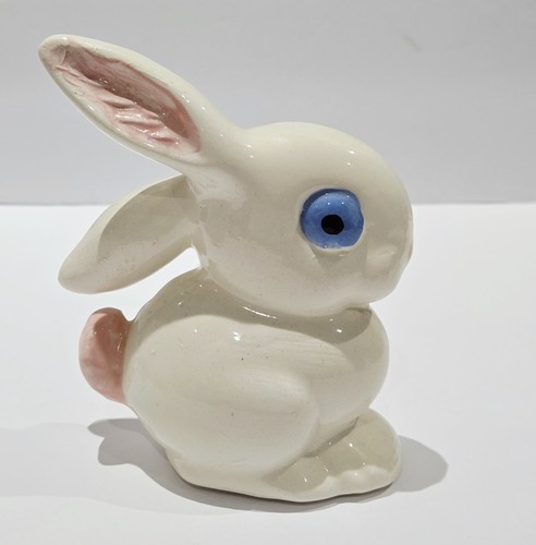 Vintage ceramic white bunny - vintage,