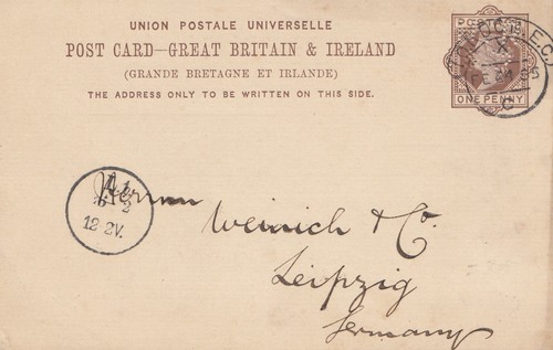 England 1885 postal - 1885:,