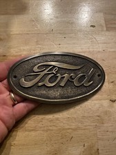 Ford Sign Patina Gas Oil Plaque Truck Auto Car Hotrod Mustang 3/4+ LBS USA BRASS