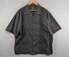 AllSense Men's Black Guayabera